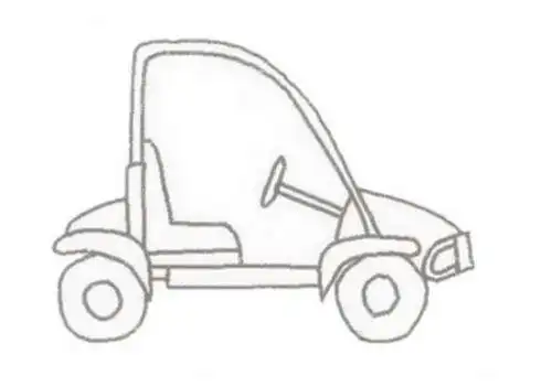 彩色卡丁车简笔画儿童画怎么画 简单涂色卡丁车简笔画步骤