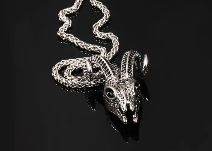 盘羊头骨吊坠 霸气个性男士钛钢项链 时尚外贸首饰批发 gx1001