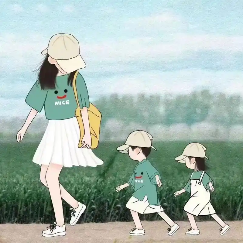 一家四口 卡通头像 姐姐妹妹 哥哥弟弟 哥哥妹妹 姐姐弟弟 欢迎拿图