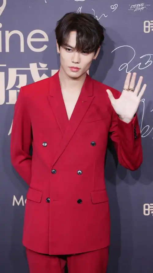 林彦俊枫叶红真空西装