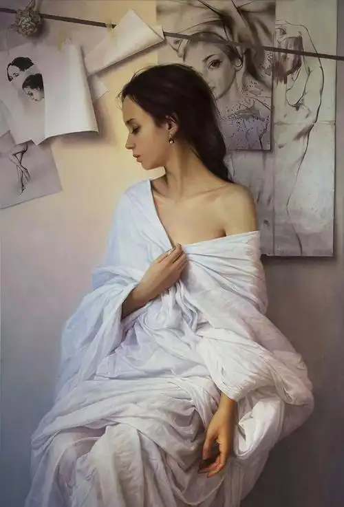 画家画妻子绝美人专家批评太俗网友追捧养眼好画