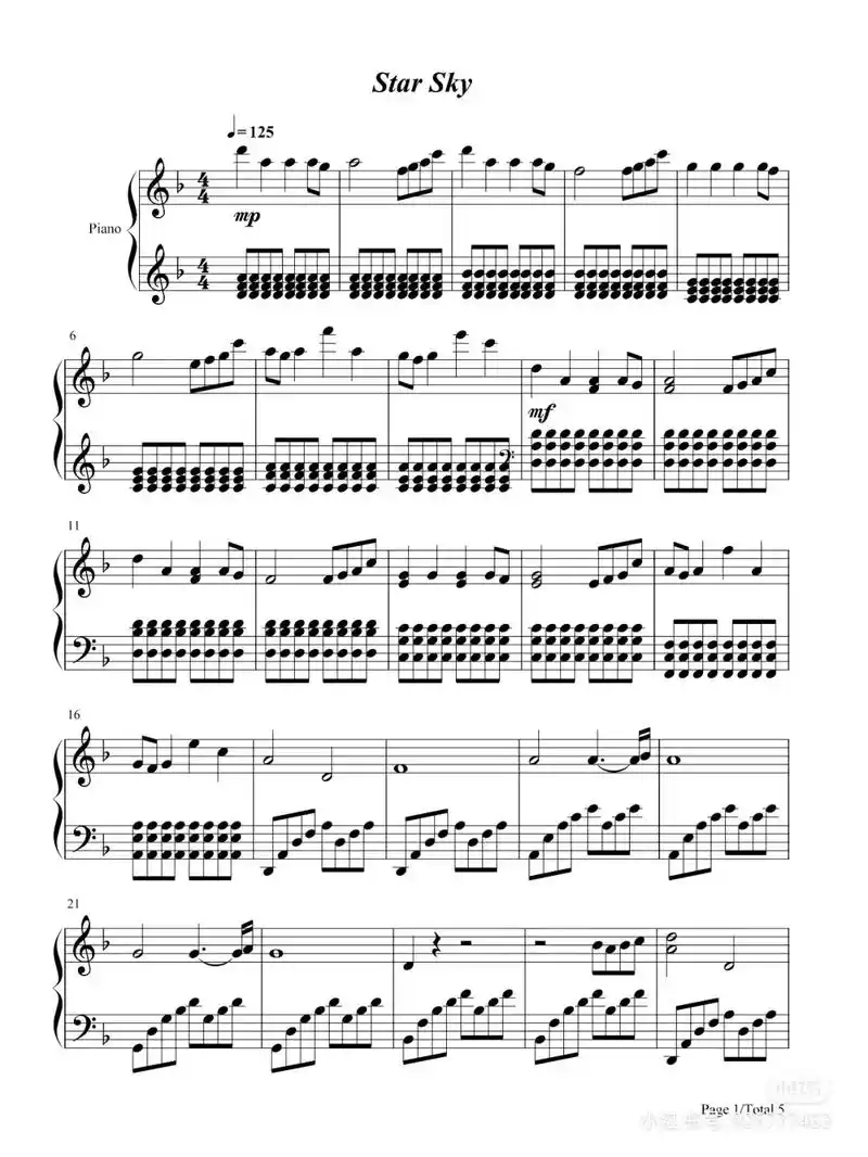 钢琴谱 #starsky  @抖音小助手  - 抖音