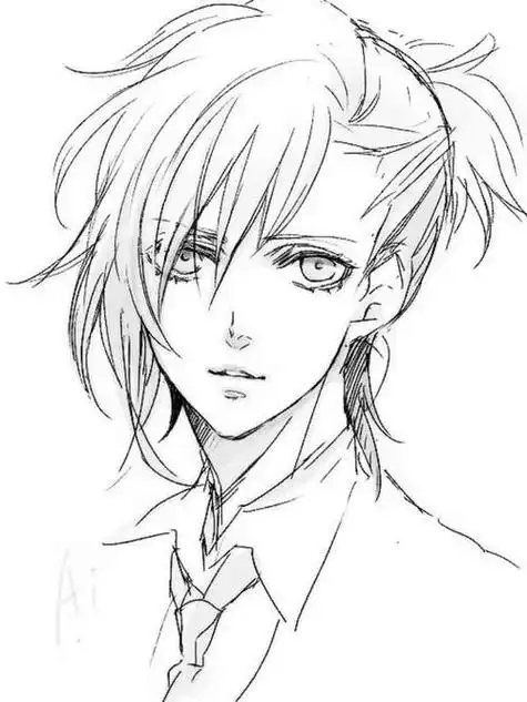 素描图片动漫男生帅气动漫人物素描素描图片简单一点的动漫人物图片