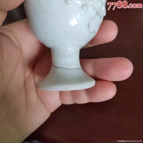 民国德化白瓷高脚梅花杯3只