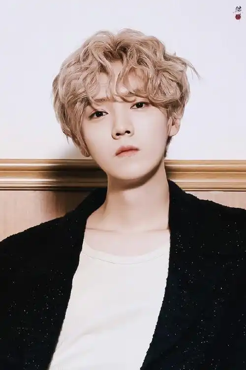 鹿晗金色卷毛造型