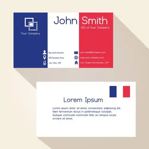 简单的法国颜色名片设计eps10