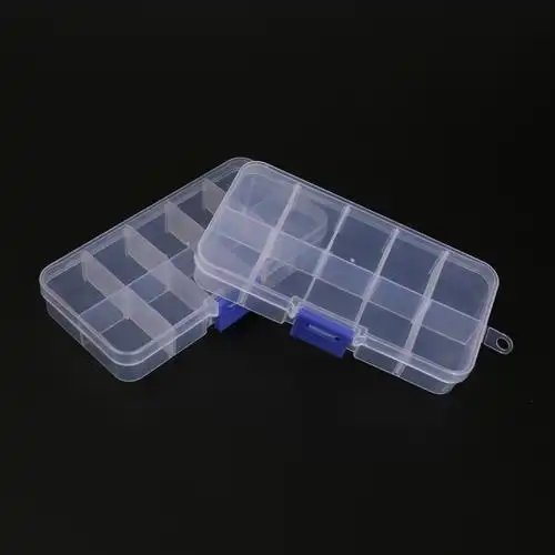 10格塑料盒可拆分类零件盒 透明十格 多格整理首饰元器件pp收纳盒