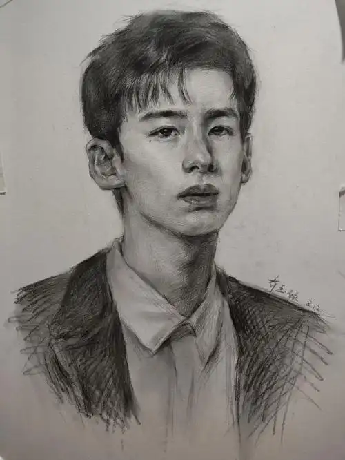 小白#白敬亭  #素描头像  #绘画