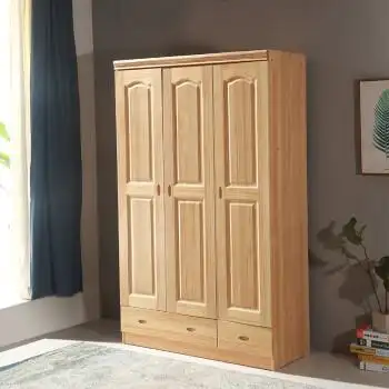 三开门衣柜 主卧衣柜 挂衣柜实木 实木衣柜简约松木衣柜两门三门成人