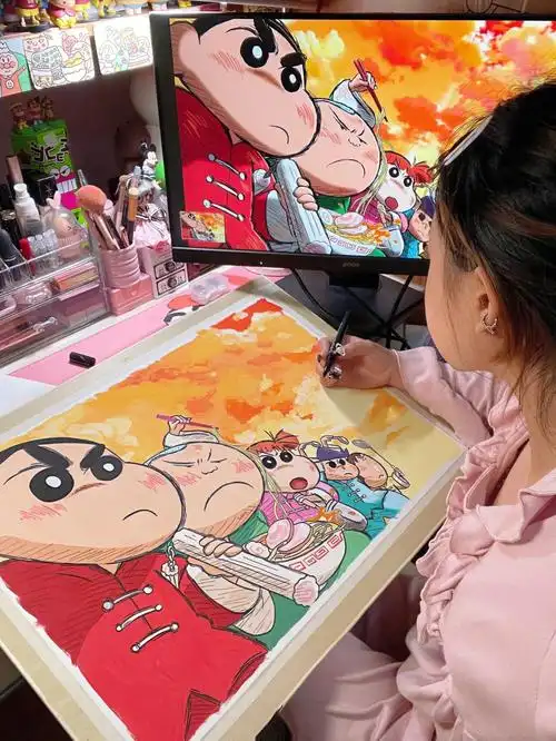 大屏画蜡笔小新功夫拉面大海报