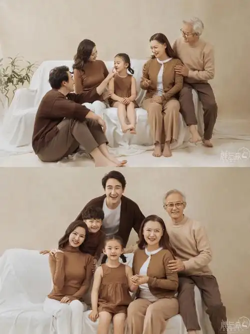 秋冬一定要拍一组焦糖色全家福呀幸福满满