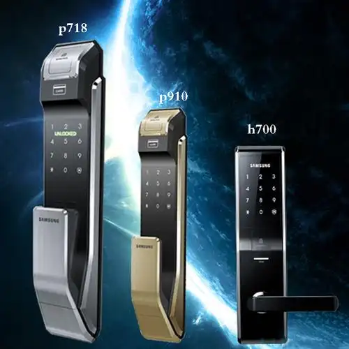 正品行货三星指纹锁shsp718密码锁刷卡锁电子锁家用防盗智能门锁
