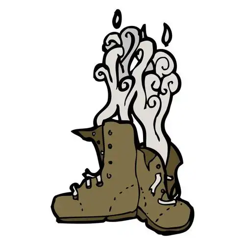 臭臭的靴子,矢量,在白色背景上的臭靴子卡通