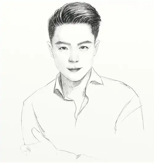 素描画帅哥有点像霍建华