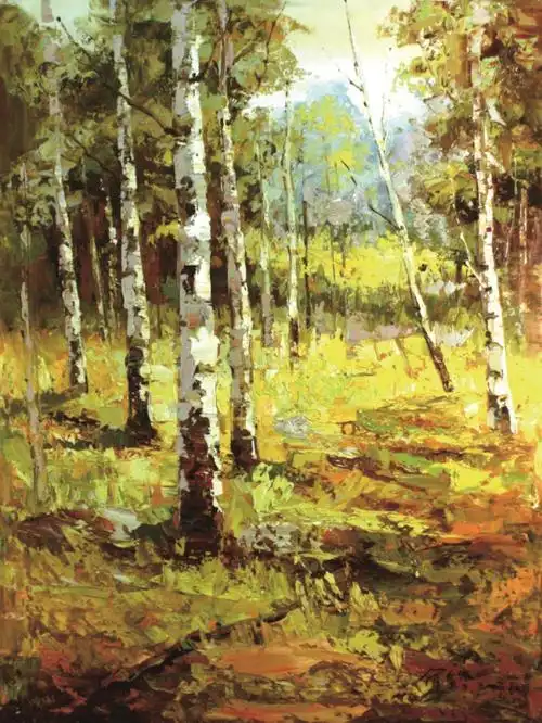 0369 树林(油画) 框 画布