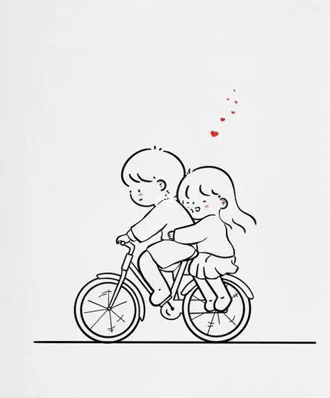 浪简笔画浪漫眼镜恋爱画简笔画浪漫情人节情侣人物素材图情侣人物元素