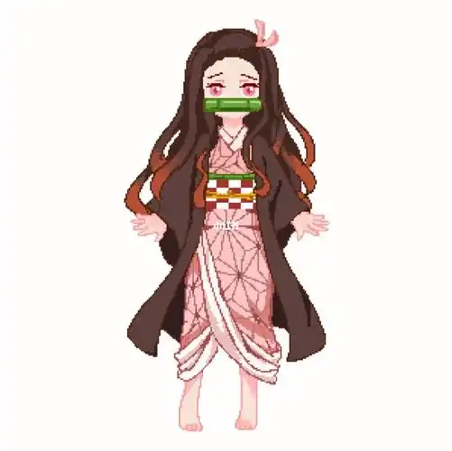 去年画的qq系列#祢豆子  #像素画