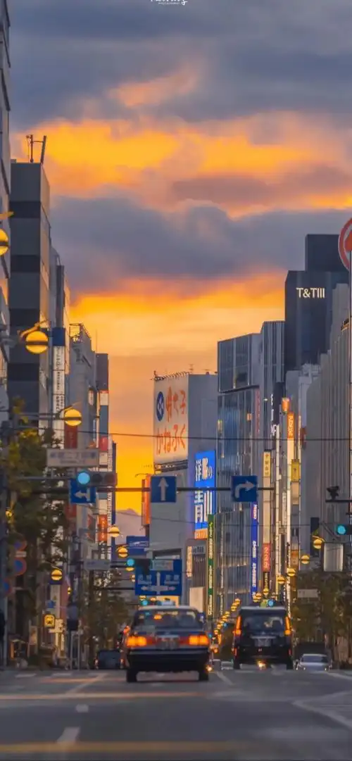 求这种天空夕阳街道的壁纸