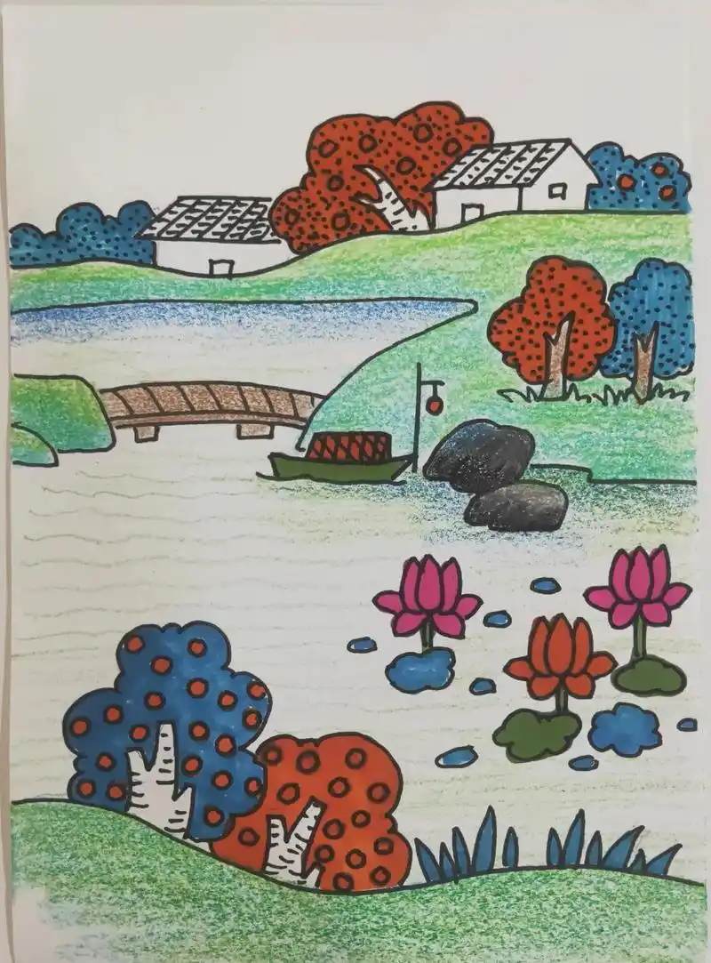 简笔山水画 - 张平画室 - 抖音