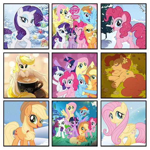 彩虹小马宝莉友谊就是魔法diy数字油彩画手绘油画宇宙公主儿童画