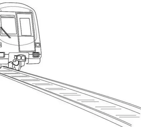 轻轨列车1863年英国建成第一条地铁简笔画 手绘 线稿 1001489