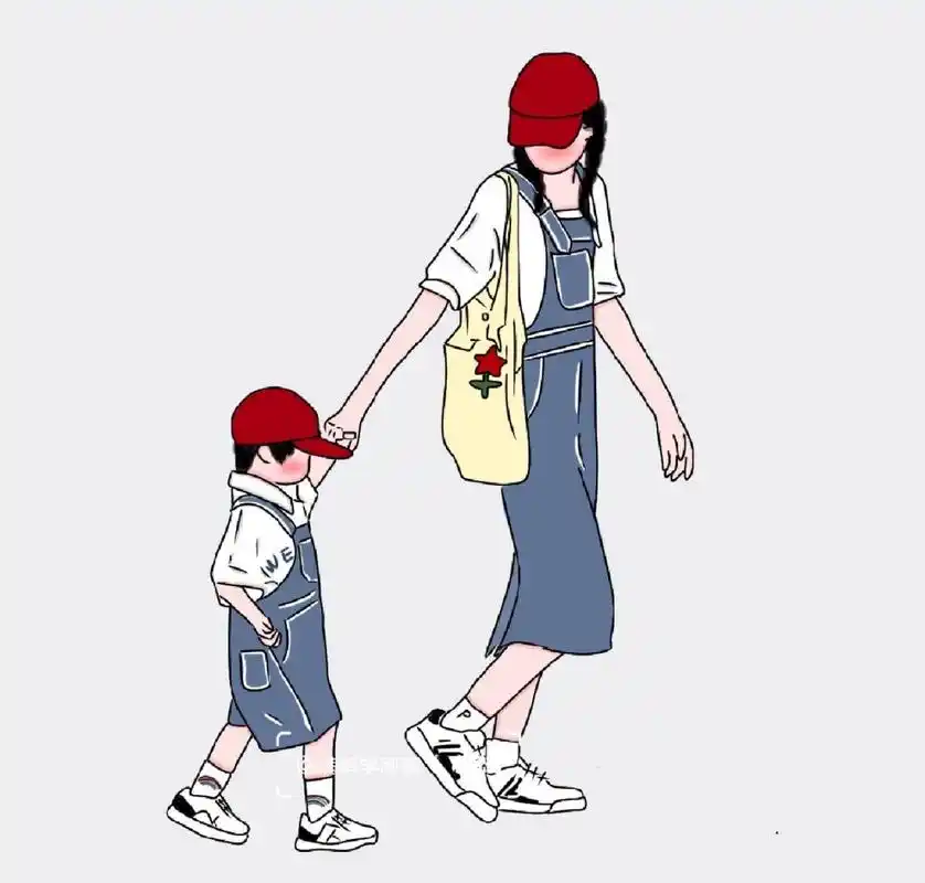 母子母女三人头像可爱专属头像 我也不想那么累啊 可是她喊我妈妈诶