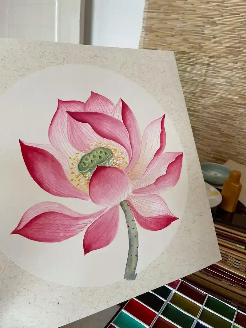 没骨荷花.#创作灵感 没骨画是中国画的一种画法,顾名思义就是 - 抖音