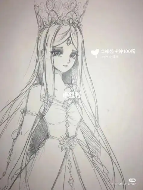 冰公主怎么画简笔画可保存