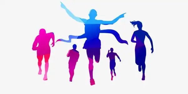 彩色创意简约奔跑人群免抠素材免费下载_觅元素51yuansu.com