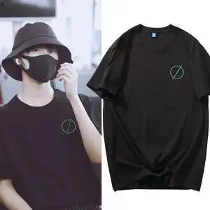 时代少年团马嘉祺同款黑色纯棉短袖t恤2021夏季新款宽松半袖衣服