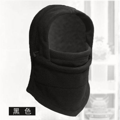 户外加厚多功能抓绒骑行头套蒙面帽cs帽子户外运动防风防寒骑 黑色 可