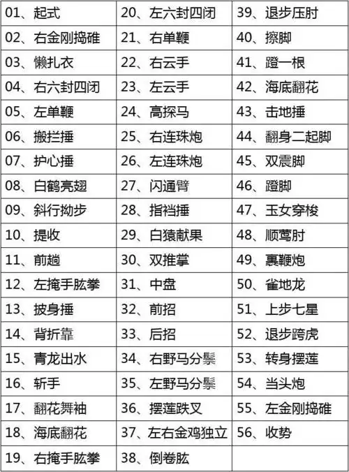 陈式太极拳56式竞赛套路(最清晰,最完整,最方便)