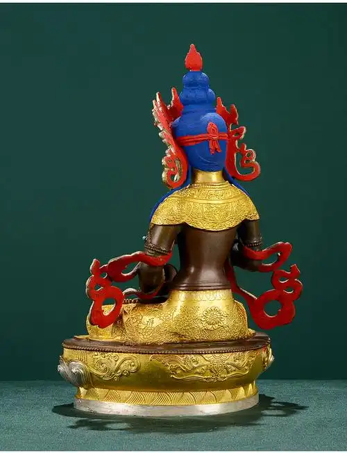 藏村金刚萨埵佛像摆件藏传佛教密宗居家佛堂玄关供奉铜鎏金鎏银佛像10