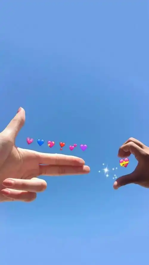 超甜爱心手势壁纸