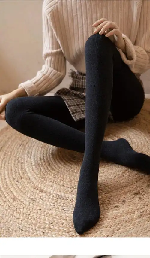 打底袜女秋冬季加绒加厚提臀哑光竖纹连裤袜超长款高个子黑色360d加长