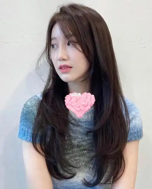 直发微层次真的超好看比初恋发型更显气质 中长发发型小v脸发型蓬松烫