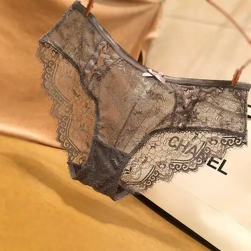 suntek欧美性感蕾丝女士内裤诱惑镂空透明低腰三角裤视频