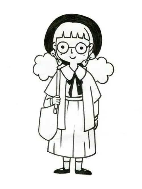 萌萌哒黑白简笔画线稿简单易画请接招