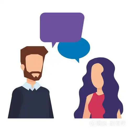 优雅的商务夫妇交谈矢量插图设计