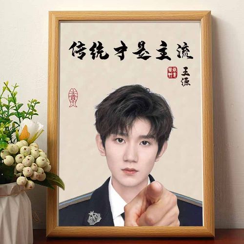 传统才是主流王源肖像画搞笑挂画学生宿舍挂墙装饰画禁止吸烟标牌