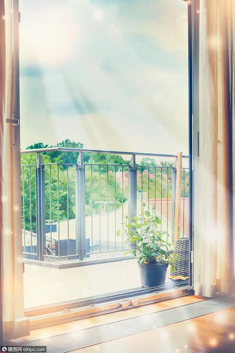 阳光透过敞开的窗户照进房间