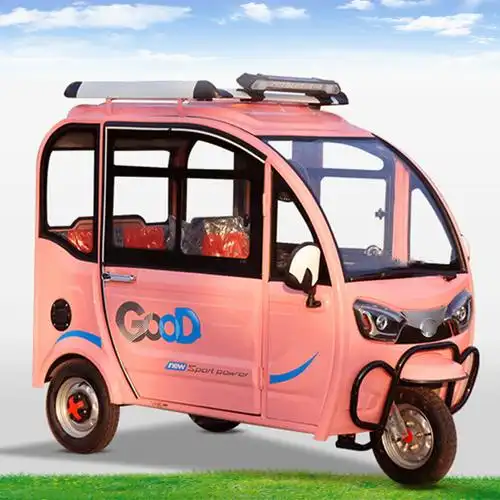 厂家供应家用代步三轮全封闭带蓬2门3座小型载客成人电动车电瓶车