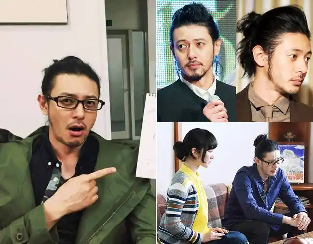 小栗旬在热血高校里也曾梳过man bun.