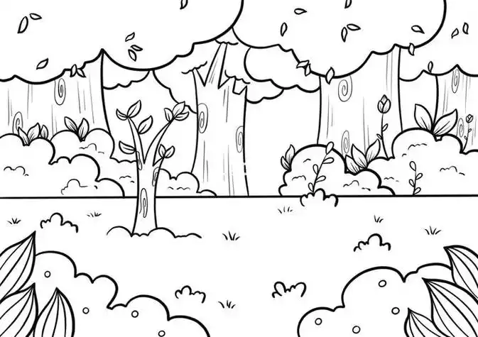 简笔画植物场景图