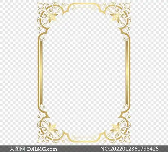 金色花纹图案装饰边框免抠图片素材_大图网图片素材