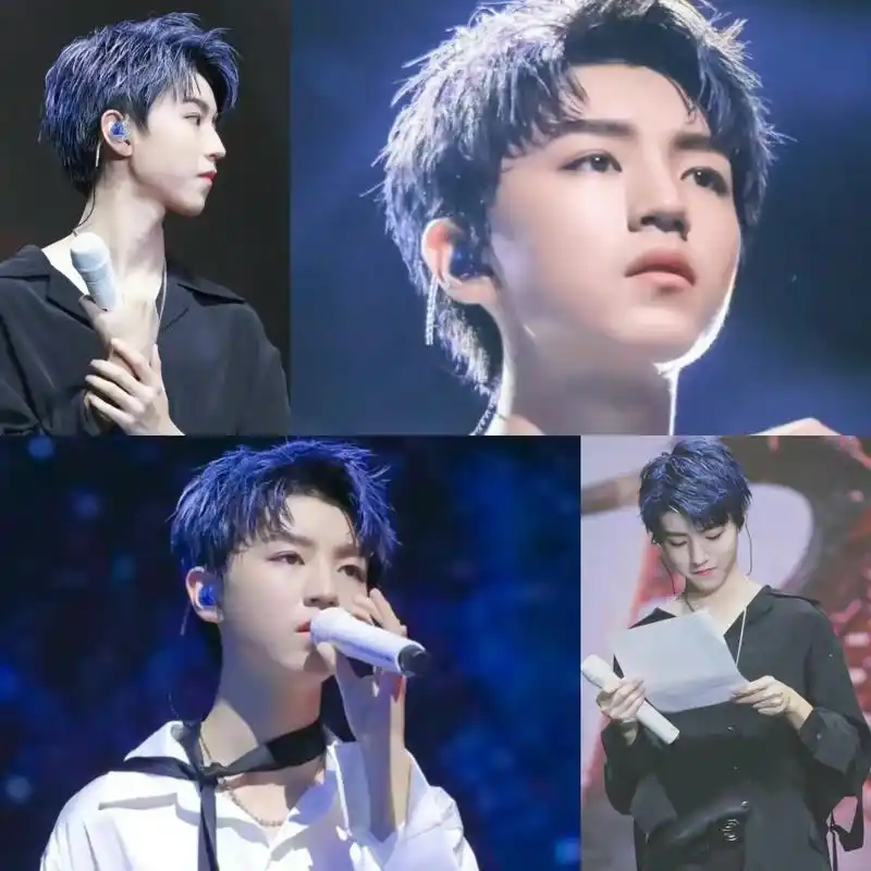 王俊凯今天蓝发 梦回四周年01刀我蓝发,蓝色很好看01 # - 抖音