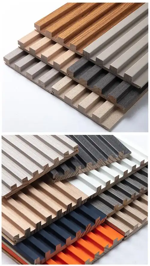 实木格栅长城板网红电视背景墙吊顶护墙板装饰板网格凹凸形生态木烟熏