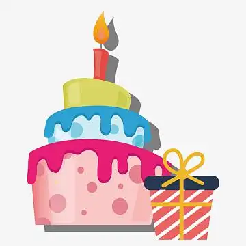 手绘卡通生日蜡烛蛋糕海报设计素