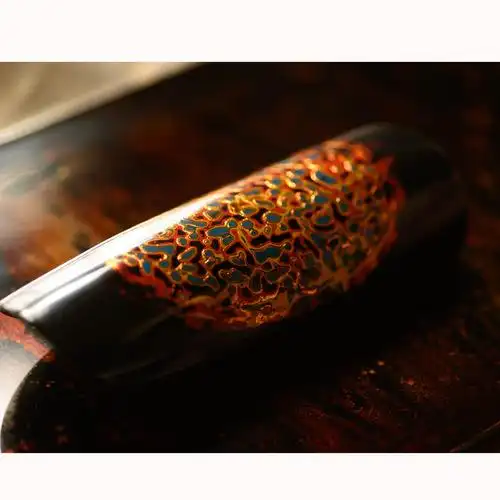 那莲唐物系列大漆竹胎漆器手工茶具茶道