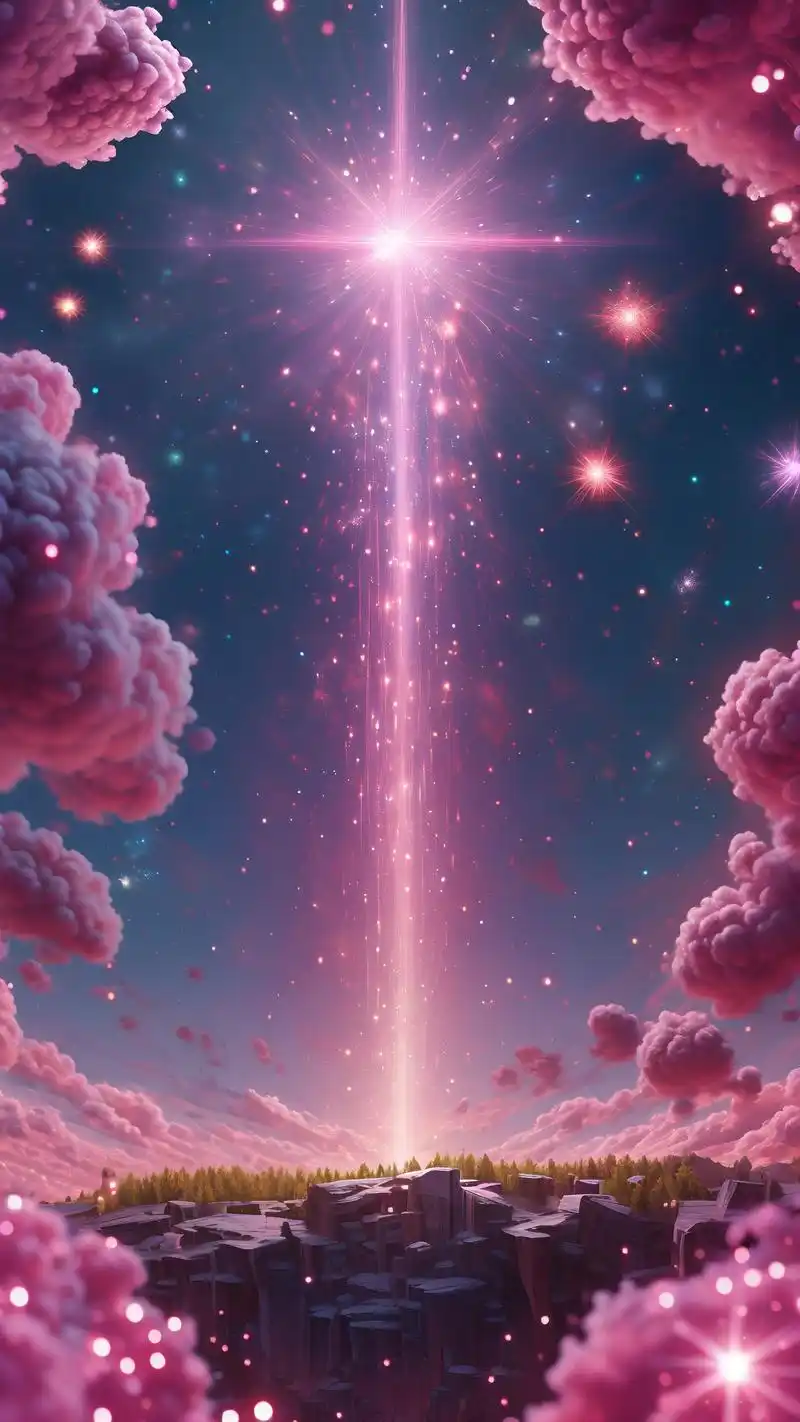 90玫粉色星空壁纸,浪漫至死不渝93 谁能拒绝这么梦幻的玫粉色星空